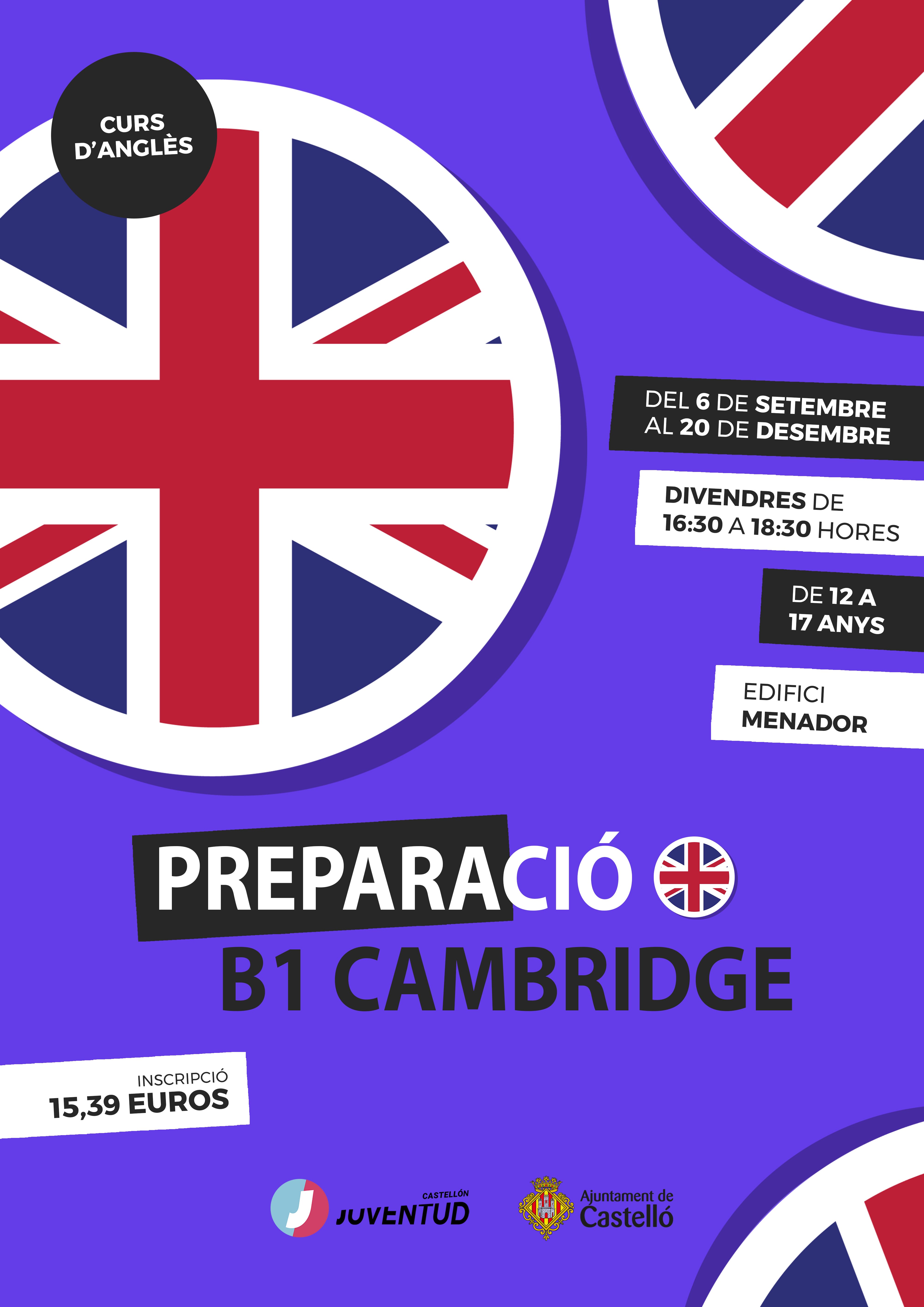 CURS D’ANGLÉS “PREPARACIÓ NIVELL B1 CAMBRIDGE”