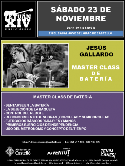 MASTER CLASS BATERÍA CON JESÚS GALLARDO