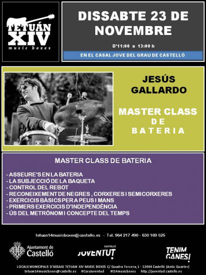 MASTER CLASS BATERIA AMB JESÚS GALLARDO